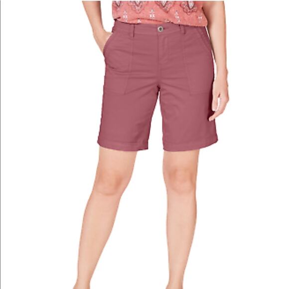 STYLE & CO. CORE SHORTS RED SALMON WOMENS SIZE 12 - Picture 1 of 7